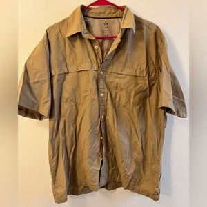 Arrow Performance Button Up Mens Shirt Size Large,Short Sleeve , Collared,Casual